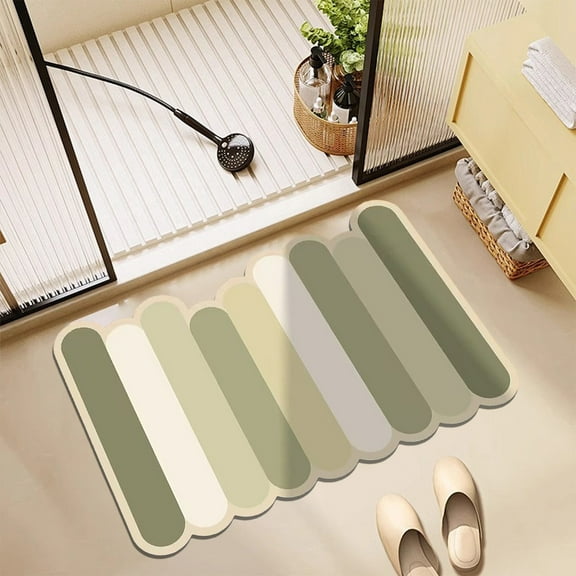 EazyTech Diatom Mud Bath Rug Super Absorbent Fast Drying Non Slip Washable Rubber Backing Bathroom Floor Mat 16x24in for Shower Bathtub Sink Laundry Room