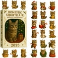 thumbnail image 1 of EazyTech Domestic Shorthair Cat Advent Calendar 2025 - 24 Piece Kitten Ornaments with Christmas Costumes and Accessories, 1 of 6