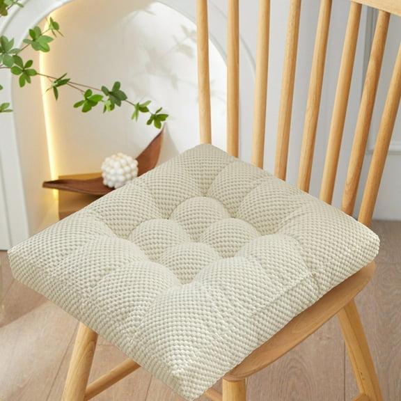 EazyTech Floor Cushions Pillow Large Meditation Chair Cushions 18" x 18" Thick Square Seat Pad Soft Velvet Seating Tatami for Dining Chairs Classroom Yoga Rocking Chair Sofa White