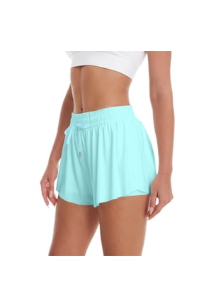 Flowy Shorts for Women Butterfly Shorts 2 in 1 Athletic Workout Gym Biker Running Shorts with Pockets