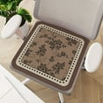 thumbnail image 1 of EazyTech French Style Vintage Floral Dining Chair Cushion Non-Slip - Washed Winter Plush Square Seat Pad 16x16 Inch Home Decor Gifts Brown, 1 of 6