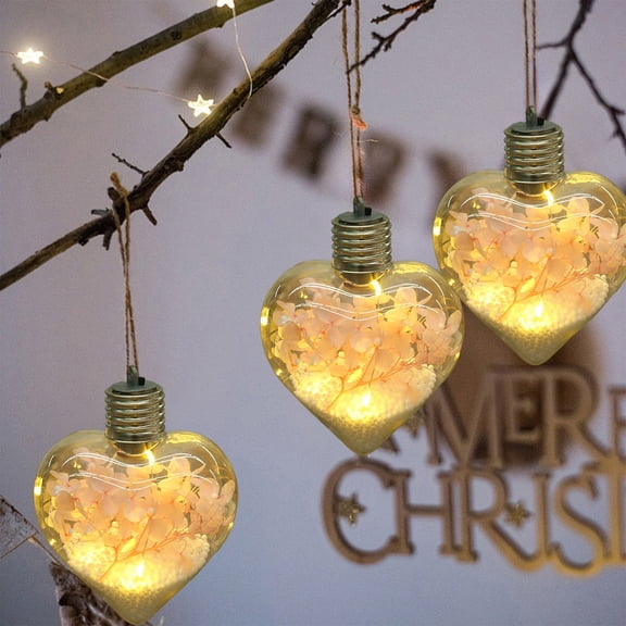EazyTech Glowing Clear Hydrangea Balls Glass Christmas Decorations for Home, Bar, Restaurant, Mall, Energy-Saving Adjustable Light Hanging Ornament 1PC