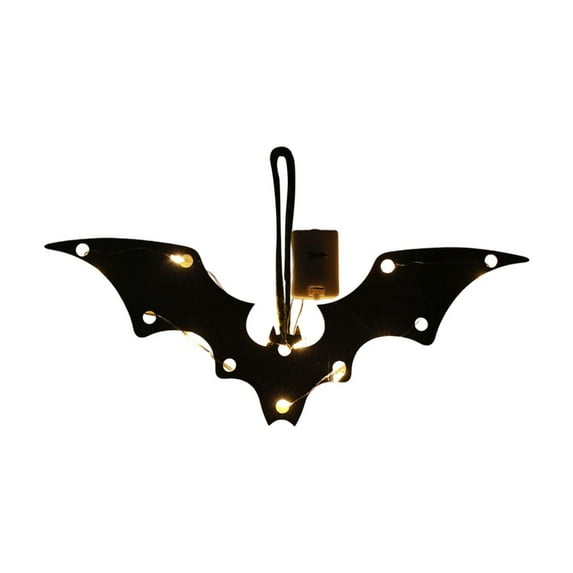 EazyTech Halloween LED Lights Decor - Bat/Ghost/Witch/Spider Web Hanging Sign Light for Indoor Outdoor Door Wall Window Garden Yard Party Battery Operated Decorations