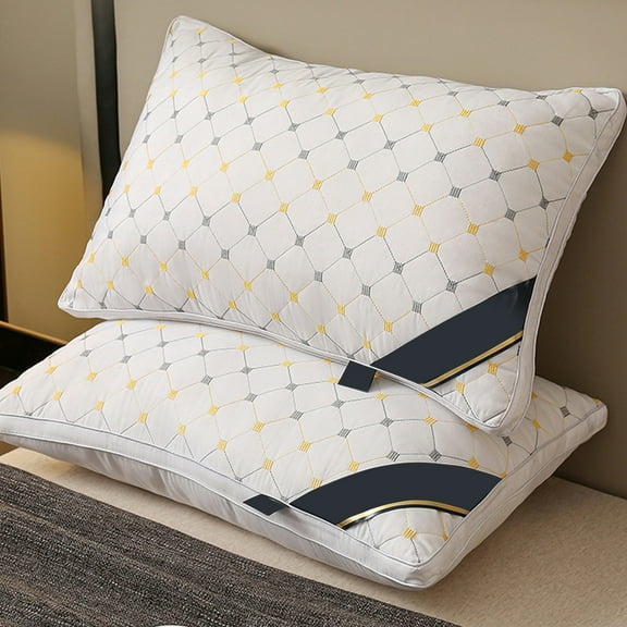 EazyTech Hotel Collection Queen Size Pillow for Side and Back Sleepers, Hotel Quality Bed Pillow for Sleeping Cool, 20x30in Cotton Cover, 1pc White