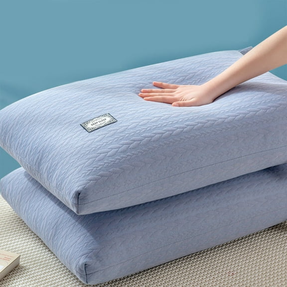 EazyTech Hotel-Grade Cooling Pillow for Back Side Stomach Sleepers - Ultra Soft Supportive Bed Pillow with Premium Cotton Fabric Cover 18x28in Blue