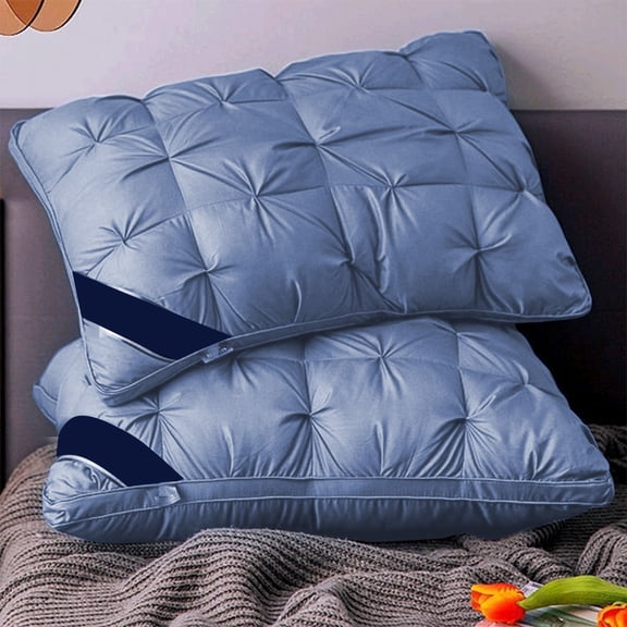 EazyTech Hotel Quality Cooling Propped Bed Pillow Queen Size for Back, Side, Stomach Sleepers - Down Alternative Filling, Washable , 20x30 Inches,1PC Blue