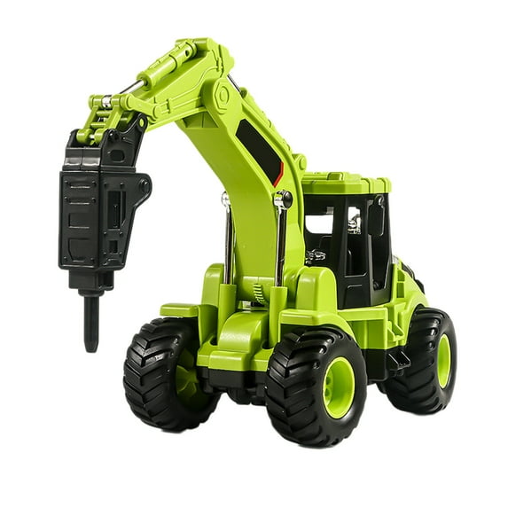 EazyTech Inertial Simulation Engineering Vehicle Toy with Working Claw & Drill, 11-inch Construction Truck with Movable Parts, Educational Role Play Gift for Kids Boy Ages 3-8