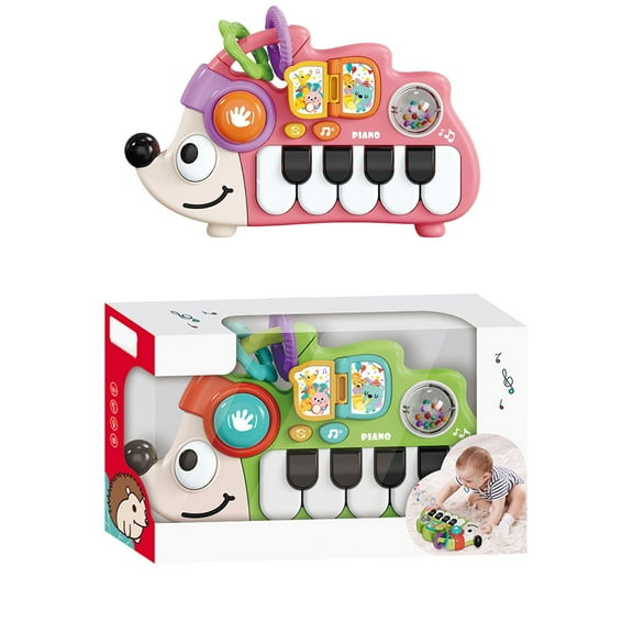 EazyTech Kids All-in-One Musical Learning Electronic Keyboard Piano with Interactive Song Cards, Portable Early Education Instrument Toy with Animal Sounds & Light-Up Keys, Gifts for Toddlers Age 3+