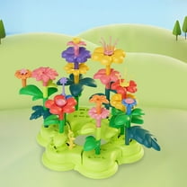 EazyTech Kids Garden Building Blocks Set with Flower Arrangement DIY, Creative Construction Toy for Preschoolers, STEM Educational Kit Fine Motor Skill Activity Birthday Gifts for Ages 3