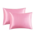 thumbnail image 1 of EazyTech King Size Silk Pillowcase 2 Pack 20x36 Inches with Envelope Closure for Hair & Skin Care, Fade-Resistant, Luxury Satin Feel Pink, 1 of 3