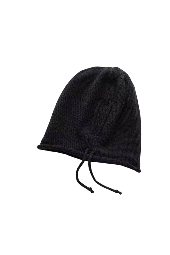 Ladies' Fashionable Casual Solid Color Hair Care Warm Drawstring Pile Cap