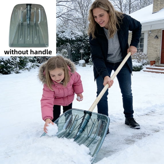 EazyTech Large 16-Inch Wide Snow Shovel Heavy-Duty Plastic & Ergonomic Design for Efficient Snow Removal on Driveways, Yards & Sidewalks (No Handle)