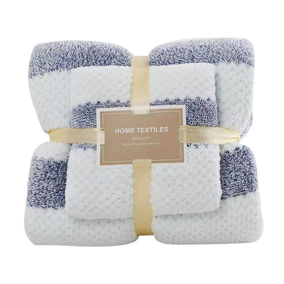 EazyTech Luxury 2-Piece Velvet Bath Towel Set – 28x55in Large Bath Towel & 14x30in Soft Hand Towel for Bathroom/Gym/Beach, High Absorbency & Quick-Dry​ (Blue)