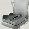 thumbnail image 1 of EazyTech Memory Foam Seat Cushion for Desk Office Chair, Car & Wheelchair - Coccyx Support Pillow with Non-Slip Bottom, Breathable & Slow Spring Back Foam ,Suit Long Sitting 16x14x3in Gray, 1 of 6