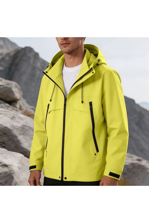 Men's Lightweight Waterproof Rain Jackets Shell Hooded Outdoor Raincoat Spring Summer Hiking Windbreaker Jacket
