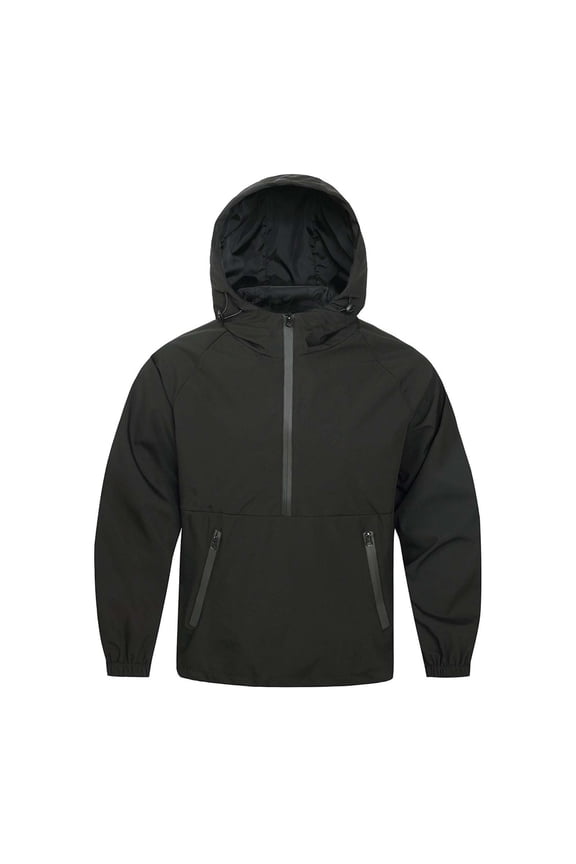 Men's Zip-Up Hooded Jacket with Glow-in-the-Dark Feature – Functional Windproof Outdoor Casual Jacket