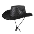 thumbnail image 1 of EazyTech Mens and Womens Glitter Sequin Cowboy Hat Wide Brim Adjustable Strap Western Cowboy Style Performance Hat, 1 of 2