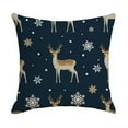thumbnail image 1 of EazyTech Navy Christmas Pillow Covers 18x18 Inch, Gold Tree Snowflake Reindeer Design Holiday Decor Set for Sofa Living Room​​, 1 of 6
