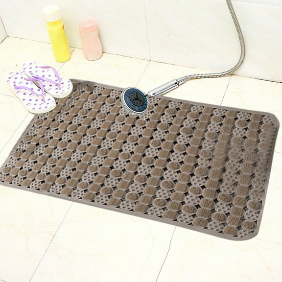 EazyTech Non Slip Bath Mat with Massage Dots, Fast Dry Waterproof Shower Floor Pad, Anti Fatigue Plastic Bathroom Rug for Tub Safety, 13.7x27.5 Inches