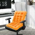 thumbnail image 1 of EazyTech Non-Slip One-Piece Rocking Chair Cushion with Ties Plush Office Desk Seat Cushion with Back Support for Long Sitting 18x39.5inch Orange, 1 of 6