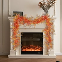 EazyTech Premium Artificial Leaf Greenery Garland for Indoor Home Decor - Fall Hanging Wicker Garland for Halloween Christmas Party Fireplace Thanksgiving Wedding Decorations