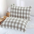 thumbnail image 1 of EazyTech Premium Cotton Plaid Pillowcase - Standard Size 20x30 Inch Soft Breathable Woven Bedding Cover for Home & Guest Room Gray, 1 of 6