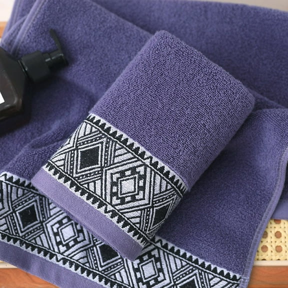 EazyTech Premium Cotton Towel 14"x30" Super Absorbent Soft Quick Drying Hand Towel for Face Body Bathroom Spa Hotel Gym Travel(Purple)