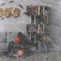 EazyTech Premium Halloween Spider Web Decor Set - 4/10 Fake Spiders Included, Stretchable Cotton Cobwebs for Indoor Outdoor Party House Bar Scene Wall Ceiling Decor