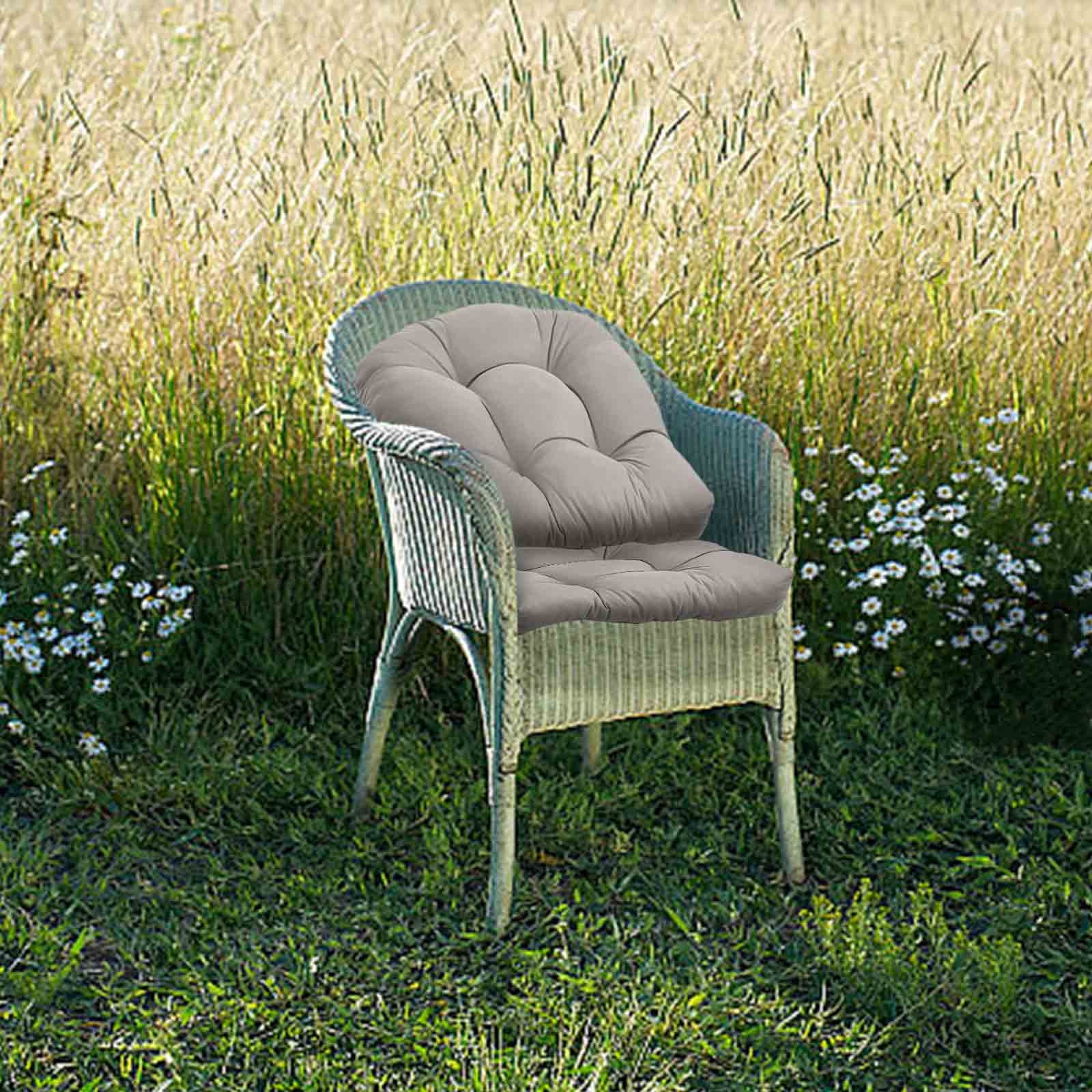 EazyTech Premium Indoor Outdoor Large Chair Cushions Set of 2 - Thick Cotton Filled Floor Pillows for Patio, Garden, Yoga & Meditation - Washable Decorative Seat Pads 22x22 Inch Gray