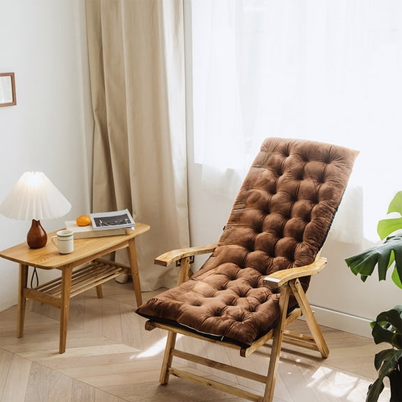 EazyTech Premium Large Rocking Chair Cushion Set of Seat and Back Cushions with Ties ,Recliner Cushion Soft Chair Pads for Indoor Outdoor Rocker Non Slip 49x20x4inch Support Long Sitting Coffee