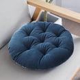 thumbnail image 1 of EazyTech Premium Memory Foam Round Chair Cushion - 16x16in Thickened Soft Corduroy Seat Pad for Kitchen Dining Office Tatami Patio - Cotton Supportive Comfort - Home Decor Cushion Blue, 1 of 6