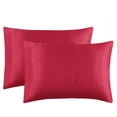 thumbnail image 1 of EazyTech Premium Queen Silk Pillowcase 2-Pack 20x30 Inches - Hair & Skin Care Satin Pillow Case with Envelope Closure, Fade Resistant, Giftable Bedding Set Watermelon Red, 1 of 2