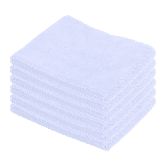 EazyTech Premium Thickened Absorbent Quick-Dry Hair & Body Towels Set of 6, Super Soft Bathroom Towels for Hand Face, Shower, Kitchen, Car Cleaning, Durable & Washable, 14x30inch (White)