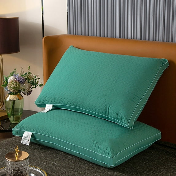 EazyTech Queen Pillow Core High Resilience Supportive Non-Deforming Bed Pillows for Back Stomach Side Sleepers 20x30 Inch Green