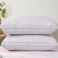thumbnail image 1 of EazyTech Queen Size Knitted Weave Pillow 20x30 Inches Super Soft Breathable Removable Cotton Cover for Comfortable Sleeping Support Purple, 1 of 6