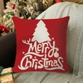 thumbnail image 1 of EazyTech Red Christmas Pillow Cover 18x18 Inch, Snowflake Reindeer Print Holiday Decor for Sofa Home, Soft Polyester with Hidden Zipper​, 1 of 6