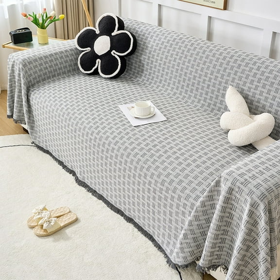 EazyTech Reversible Sofa Cover Slipcover Protector Furniture Decorative Cover Pet Friendly Polyester Stretchable 35.4x35.4in