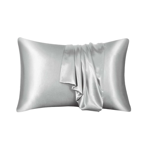 EazyTech Satin Pillowcase for Hair and Skin, 20x30 Inches Standard Size, Soft Silk Pillow Case, Reduces Friction for Hair & Skin, Wrinkle & Stain Resistant, 1 Pack Gray