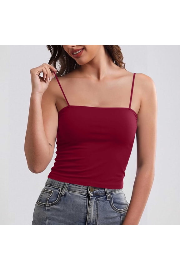Seamless Tank Tops for Womens Ice Silk Built in Bra Layering Shirts Slim Fit Going Out Camisoles Summer Casual Cami Top