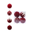thumbnail image 1 of EazyTech Set of 4 Flocked Christmas Balls 3.15" Glitter Hanging Ornaments for Christmas Tree Decorations, 1 of 6