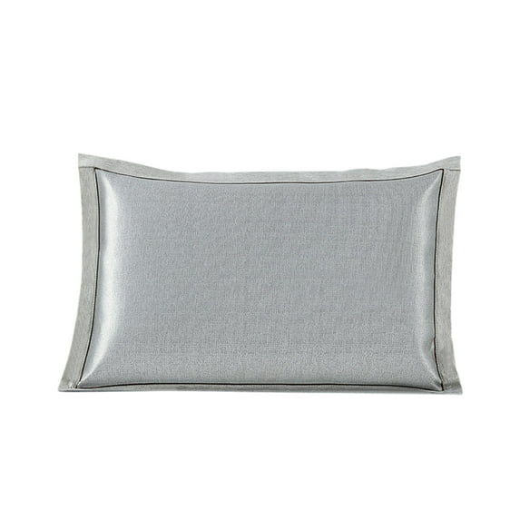 EazyTech Silk Pillowcase Standard Queen Size - Cooling Breathable Washable Satin Pillow Case for Summer, 600D High-Density Weaving, Durable Stitching, Pre-Shrunk Fabric (20x30 Inch) Gray