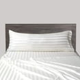 thumbnail image 1 of EazyTech Silk Satin Body Pillow Pillowcase, Ultra Soft Microfiber Long Pillow Case with Envelope Closure Luxurious Large Striped Pillow Cover 20x54 inch for Elegant Bedding Decor White, 1 of 6
