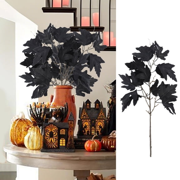 EazyTech Simulation Red Maple Leaf Branch 28" Artificial Faux Plastic Plant for Indoor Garden Home Courtyard Decor Landscaping Centerpiece
