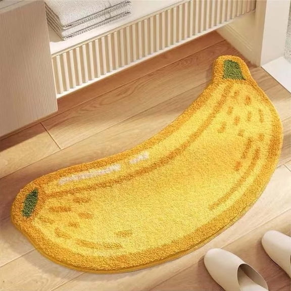 EazyTech Super Absorbent Cute Fruit Bath Mat Super Absorbent Quick Drying Non-Slip Flocking Floor Rug for Bbedroom Bathroom Shower Home Decor 16"x24"