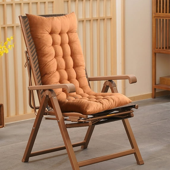 EazyTech Thick Rocking Chair Cushion Folding High Back Chair Pad Outdoor Loveseat Lounge Seat Pads Backed Set of Upper and Lower with Ties for Garden Patio 49x19x3in Coffee