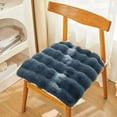 thumbnail image 1 of EazyTech Thick Soft Fluffy Seat Cushion for Office Chair Wheelchair Bench - Chair Pads Warm Chair Cushion for Kitchen Dining Living Room , All Seasons (16"x16") Non-Slip Blue, 1 of 8