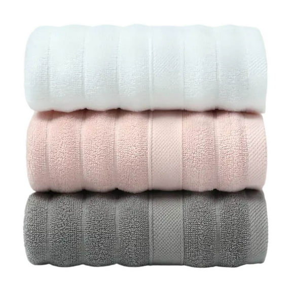 EazyTech Thickened Absorbent Cotton Hand Towels Set of 3 Super Soft & Quick-Dry 14x30 Inches Wrinkle & Fade Resistant Home Towels Set (White Pink Gray)