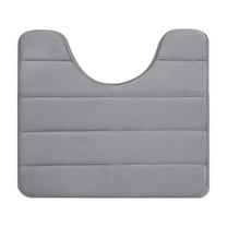 EazyTech U-Shape Non-Slip Memory Foam Bath Mat for Toilet, Ultra Soft Quick-Dry Absorbent Machine Washable Bathroom Rug, 16x20 Inch Modern Toilet Contour Mats
