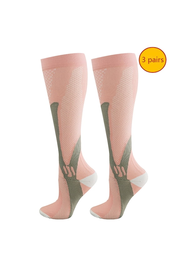 Unisex Fitness Compression Socks - Massage, Calf-Length for Jump Rope, Yoga, Running 3 Pack