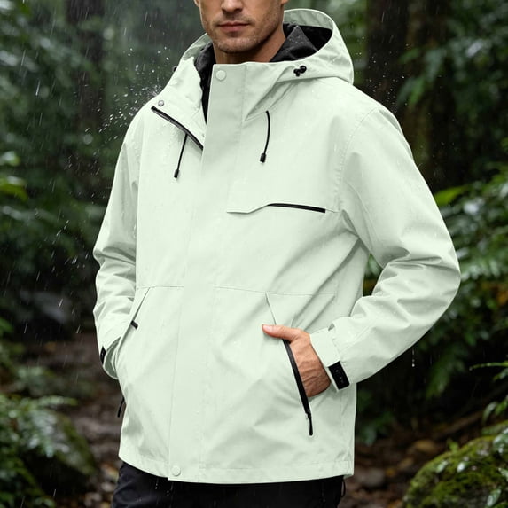 EazyTech Unisex Rain Jackets Waterproof With Hood For Men Women Cycling Running Hiking Raincoat Lightweight Outdoor Windbreaker